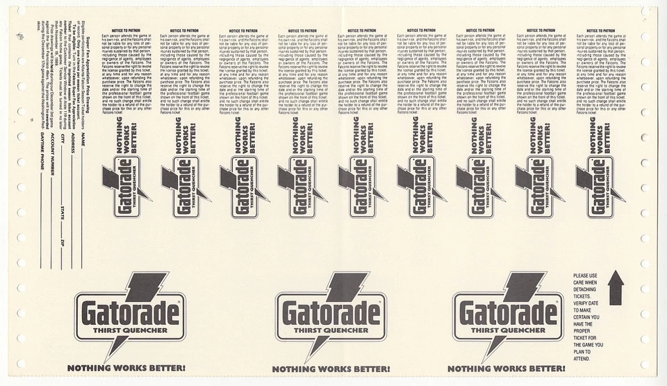 1989 Atlanta Falcons Season Ticket Sheet Deion Sanders NFL Debut - Aikman 1st TD - Image 2 of 2