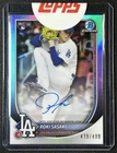 ROKI SASAKI 2025 BOWMAN CHROME #CRA-RS ROOKIE REFRACTOR AUTO RC 419/499 DODGERS