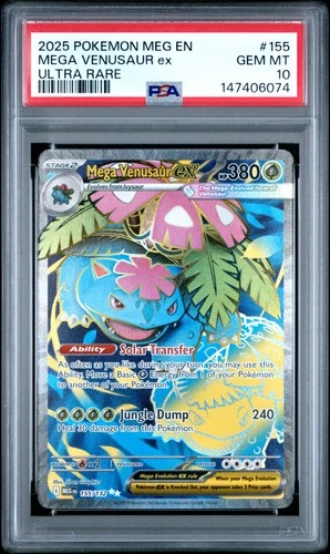 2025 POKEMON MEG EN-MEGA EVOLUTION ULTRA RARE #155 MEGA VENUSAUR EX PSA 10