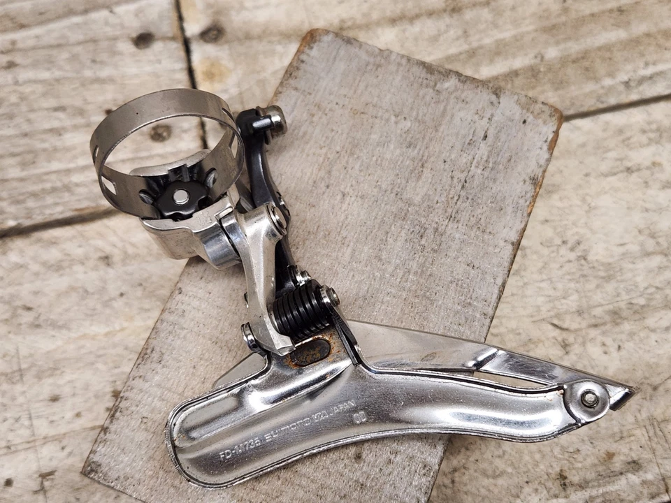 Vintage Shimano Deore XT FD-M735 Front Derailleur 31.8 Bottom Pull 3x Road Japan - Image 3 of 4