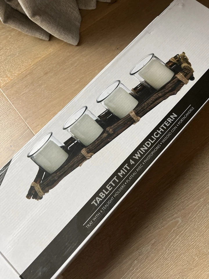 DEPOT Adventskranz mit 4 Teelichthaltern – Deko-Tablett 60 cm mit Weihnachtskuge - Bild 2 von 3