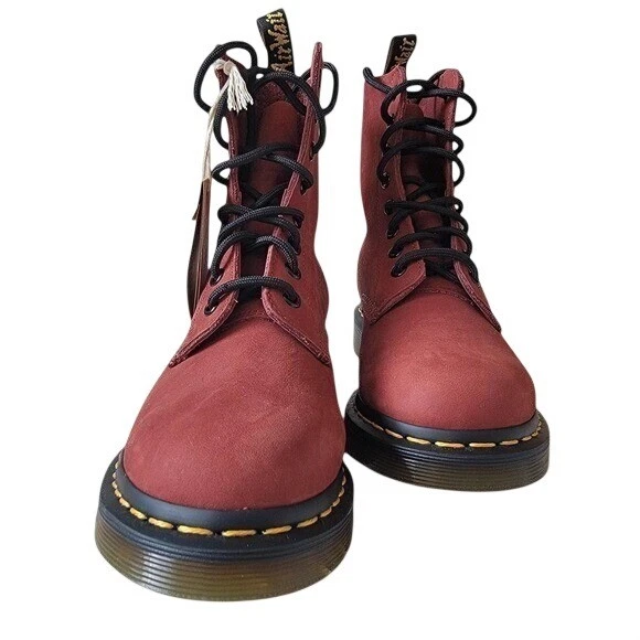 Dr Martens 1460 Pascal Cherry Red Leather Combat Boots Mens 9 Womens 10 AW004 1460 Pascal Cherry Red Spectra Patent – Posers Hollywood main image 2