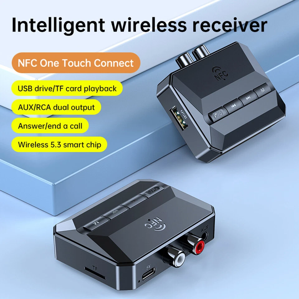 Bluetooth 5.3 Receiver for Home Stereo, RCA AUX NFC Audio Adapter, USB Card ✿ - Image 3 of 4