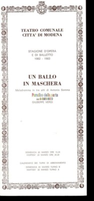 STADTTHEATER MODENA SAISON OPER UND BALLETT 1982/83 - EIN MASKENBALL