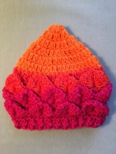 Pixie Crocheted Baby Hat- Shades of Pink and Orange,