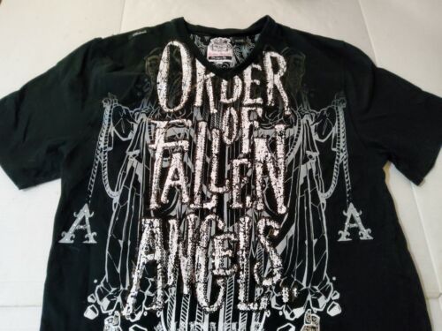 Akademiks AKDMKS Order of Fallen Angels V Neck T Shirt 4XL Sequins Rhinestones - Picture 3 of 5