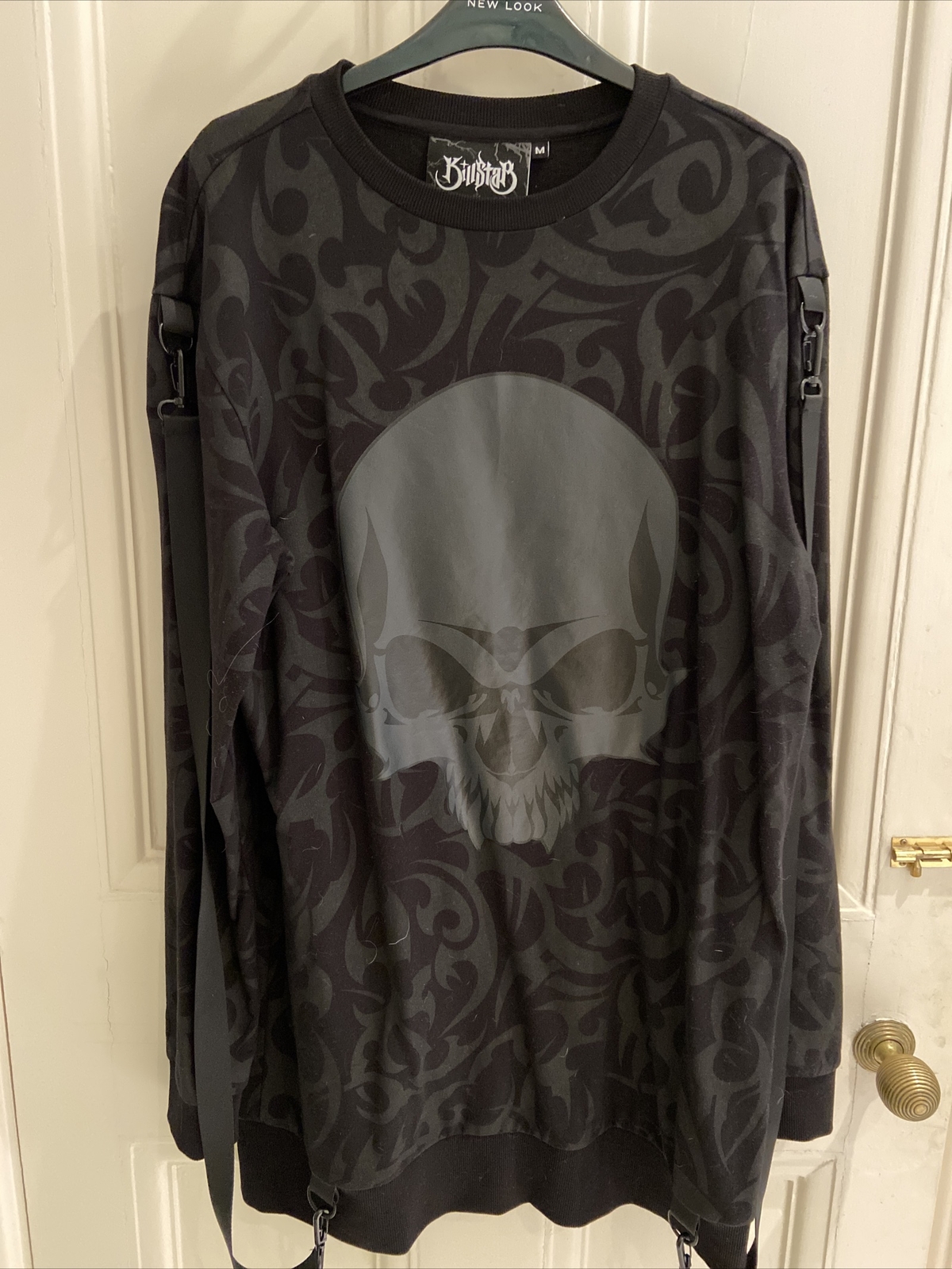 Killstar Long Sleeve Black Jumper Dress Gothic Skull Size M eBay