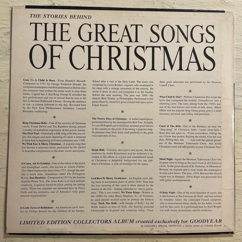 V/A Holiday LP Columbia Goodyear The Great Songs Of Christmas Burl Ives VG+!!!! - Picture 4 of 4