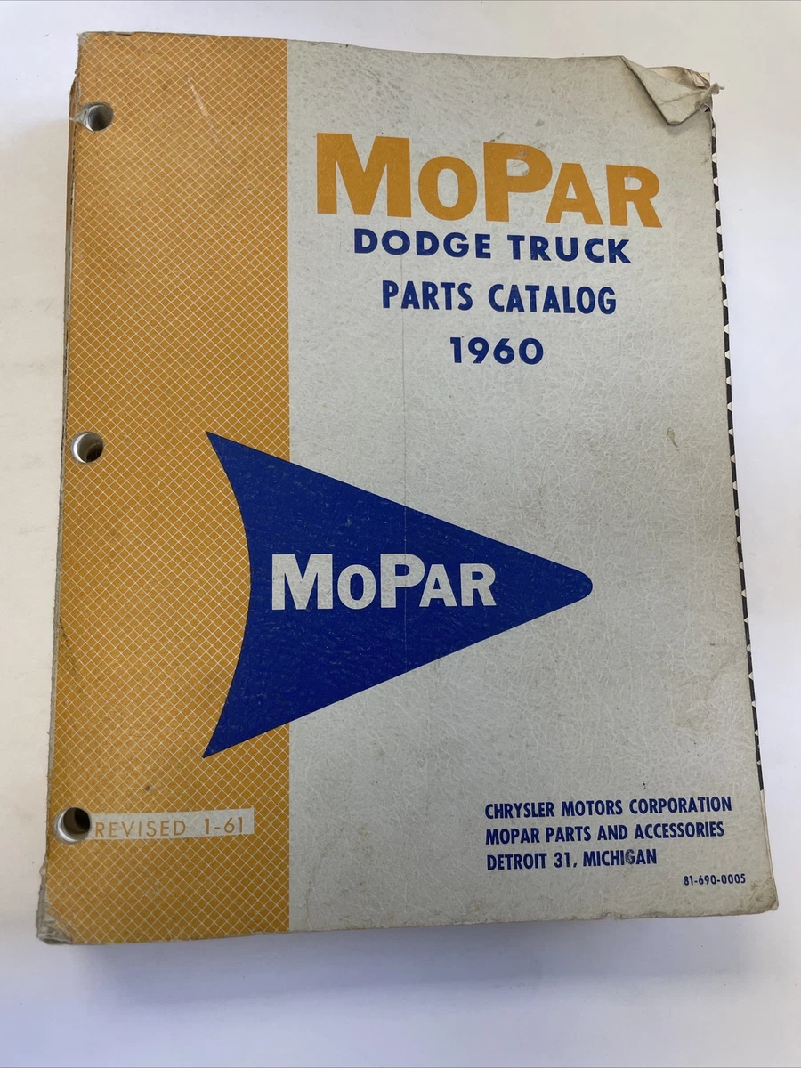 1960 Dodge Truck Factory Parts List Catalog ORIGINAL NOT REPRINT