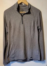 REI CO-OP Women's L Pullover Top Gray Active Pursuits Outdoors 1/4 Zip