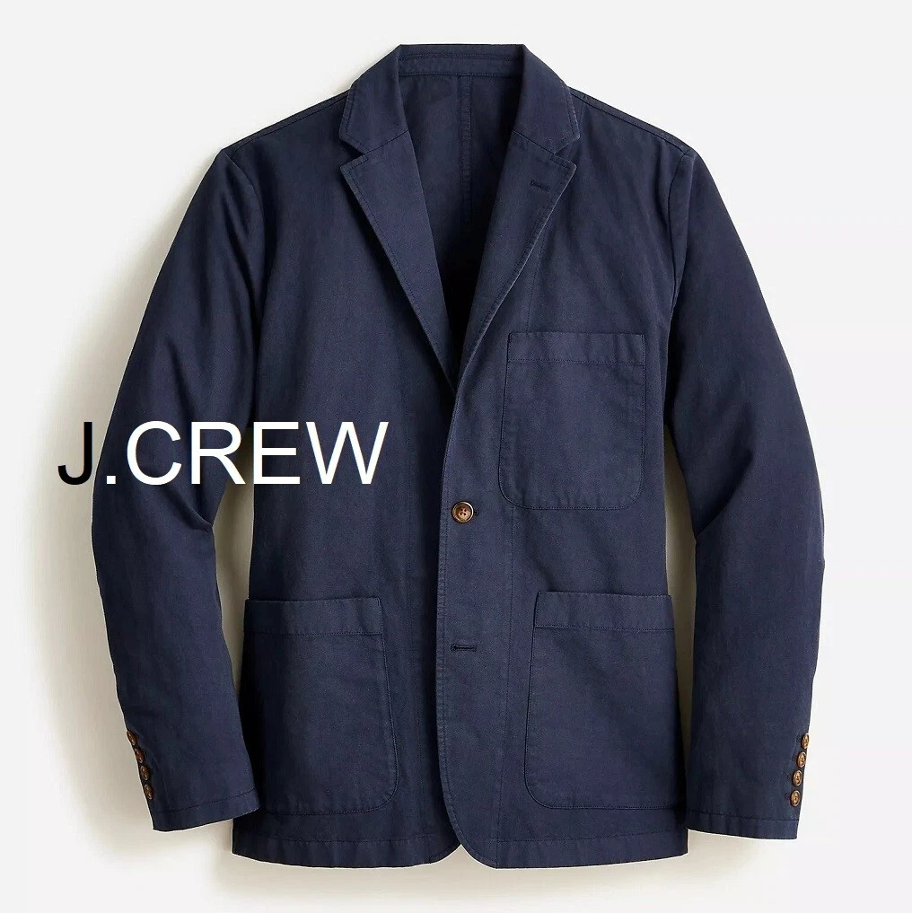 J.CREW blazer navy blue chore cotton linen chino 40 suit jacket slim L casual nr
Opens in a new wind