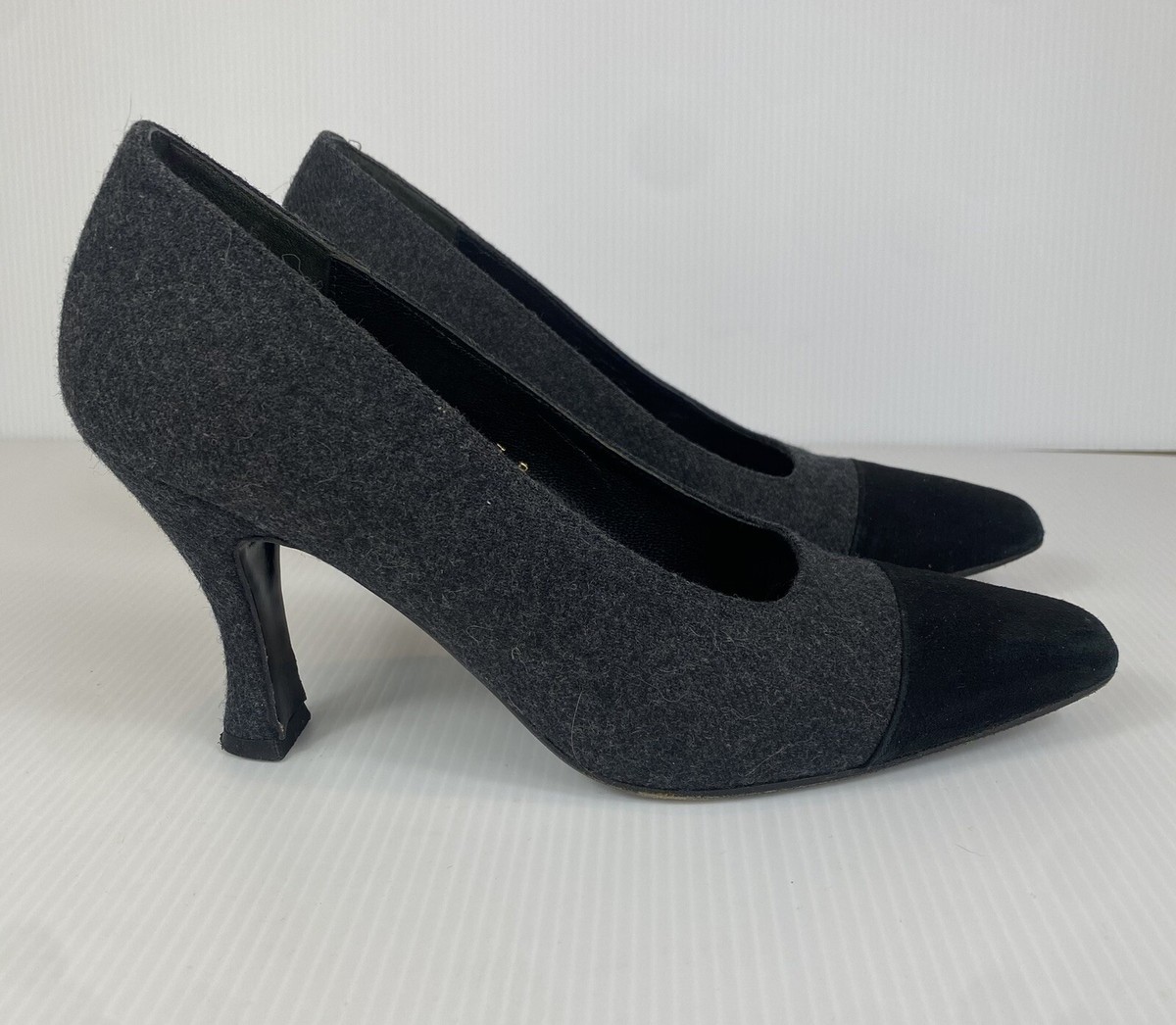 ladies dress shoes size 7 Coup d'etat Gray Flannel Heels Pumps Womans B convertible multi-wear dress
