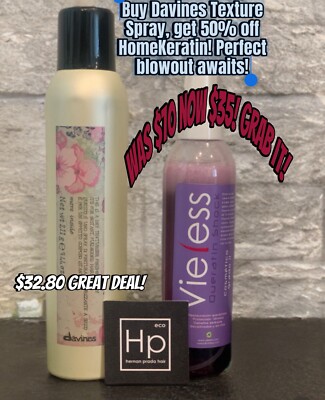 Buy Davines Texture Spray, get 50%bOff HomeKeratin! Perfect blowout awaits!