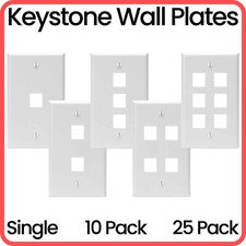 Keystone Wall Plate Jack Insert RJ45 CAT5e CAT6 White Face Plate LOT