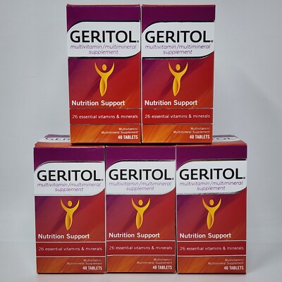 Geritol Multivitamin & Multimineral Supplement 40 Tablets/Bottle (5 Pack)