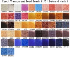 Czech 11/0 Preciosa Transparent Rocaille Glass Seed Beads 12-strand Hank 1