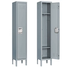 Metal Lockers Storage Cabinet w/Lock Door for Office School Gym Hotel Employees