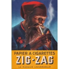 2024 ZIG ZAG MAN POSTER FRENCH CIGARETTE ROLLING PAPERS NEW 24X36 FREE SHIP