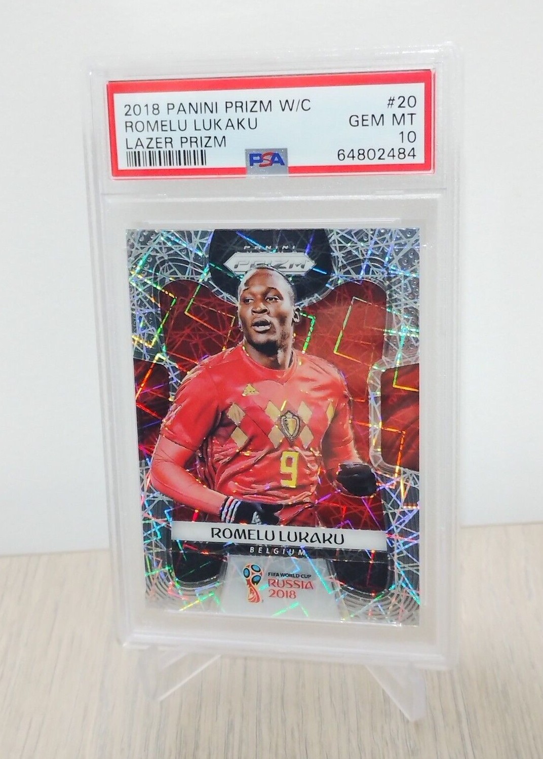 2018 Panini Prizm World Cup ROMELU LUKAKU LAZER PSA 10