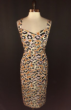 NEW J CREW Size 16 Sheath Dress Black Brown Purple Animal Print Sleeveless