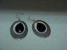 QVC Steel By Design Stainless Steel Oval Dangle Onyx Prism Earrings $99 New Box — photo 2