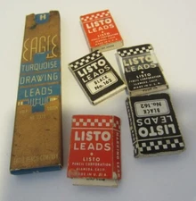 LISTO EAGLE drawing leads turquoise red black lot VINTAGE