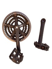 Shimano 200GS Kurbelsatz FC-M200 170mm Schwarz 3-Fach Vintage MTB + Pedale Defek