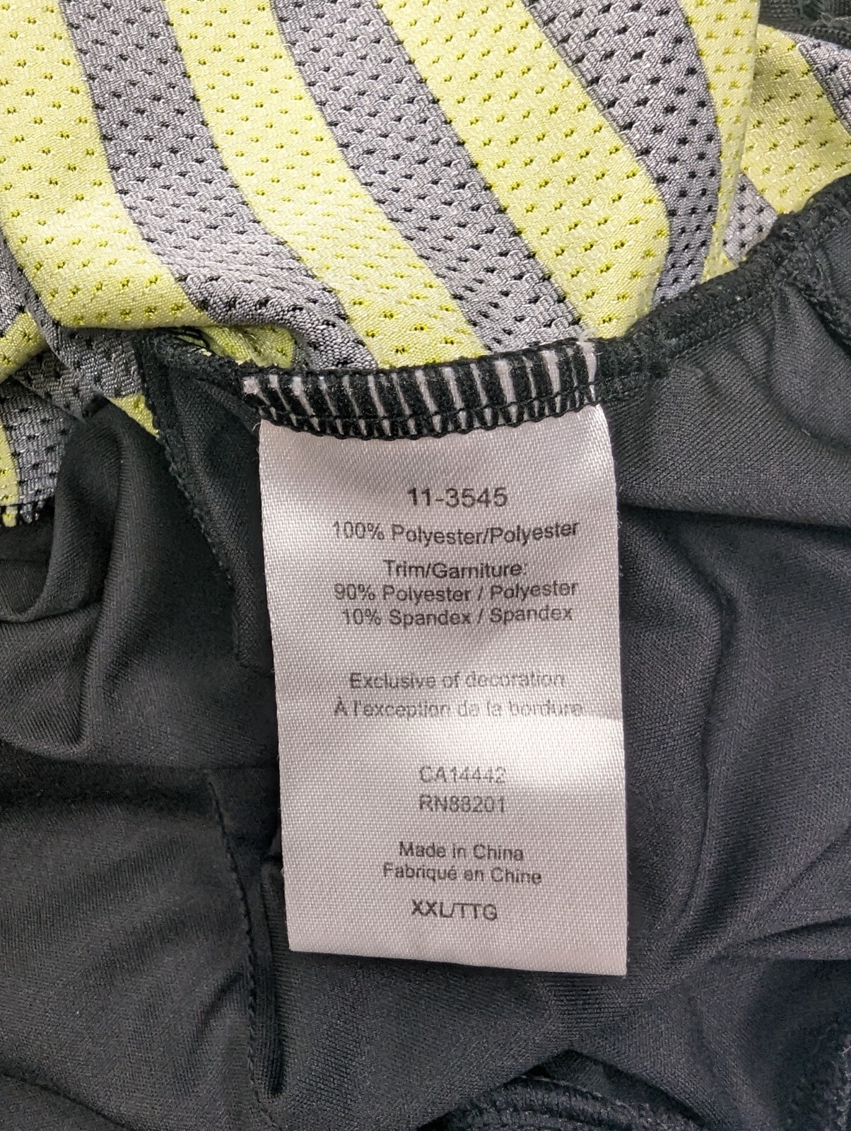 Performance Elite Used Cycling Jersey Black & Neon Yellow Stripe 4