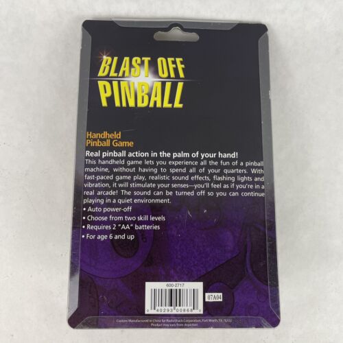 Radio Shack Blast off Pinball Electronic Hand Held Game Vintage New In Package - Picture 5 of 10