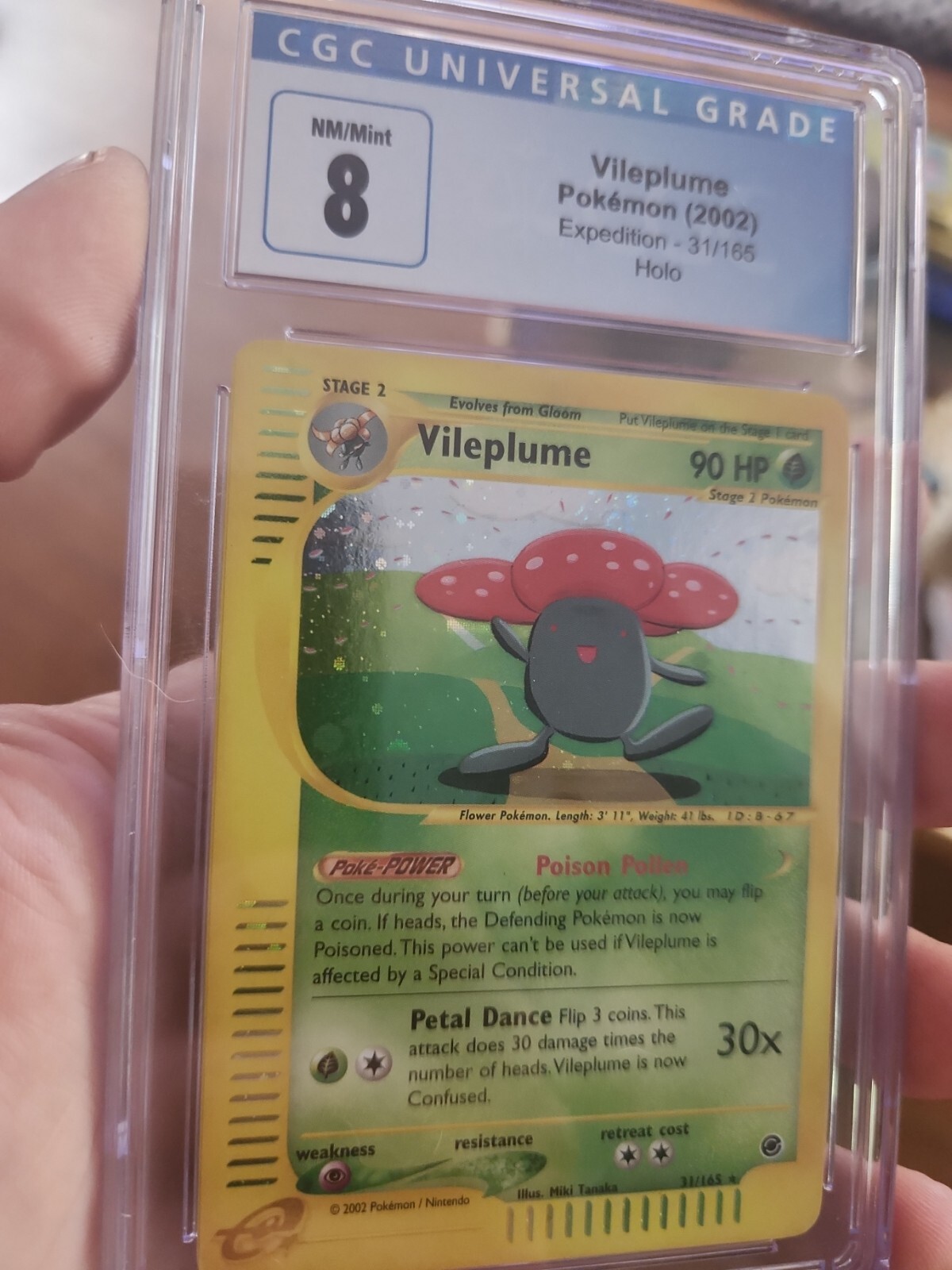 CGC 8 Vileplume Holo 31/165 Pokémon Expedition eReader 2002 Graded Card PSA
