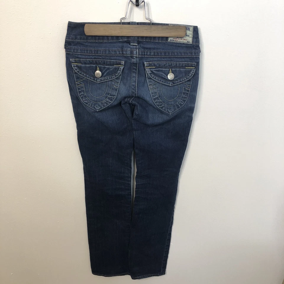 True Religion World Tour Woman Billy 26x32 Dark Wash Straight Low Rise - Image 2 of 4