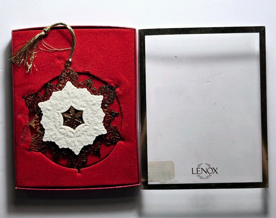 Vintage Lenox Porcelain Christmas Ornaments Lot 5 Boxed Snowflakes eBay