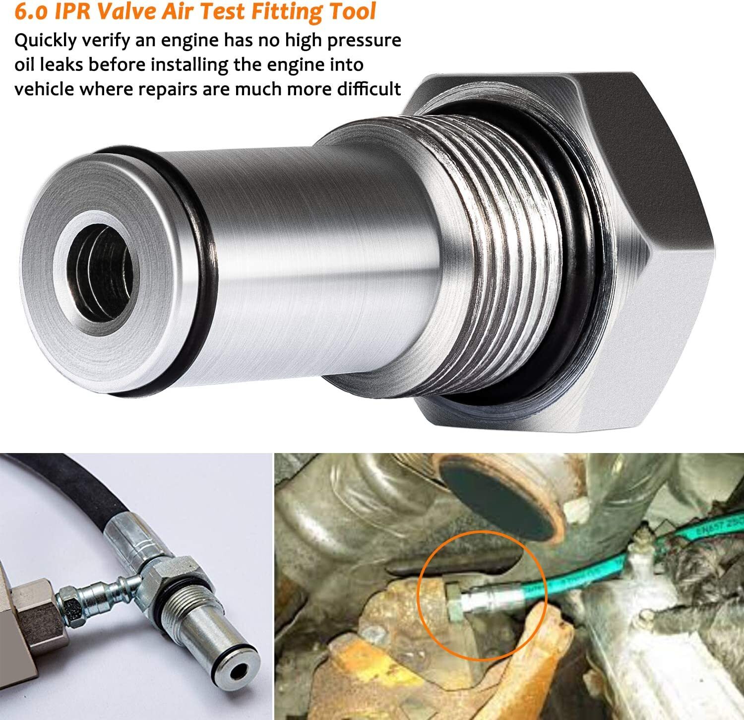 6.0 IPR Valve Socket & Air Test Fitting Tool & Fuel Rail Adapters for Ford 6.0L