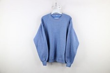 Vtg 70s Streetwear Mens M Distressed Blank Boxy Fit Sweatshirt Heather Blue USA