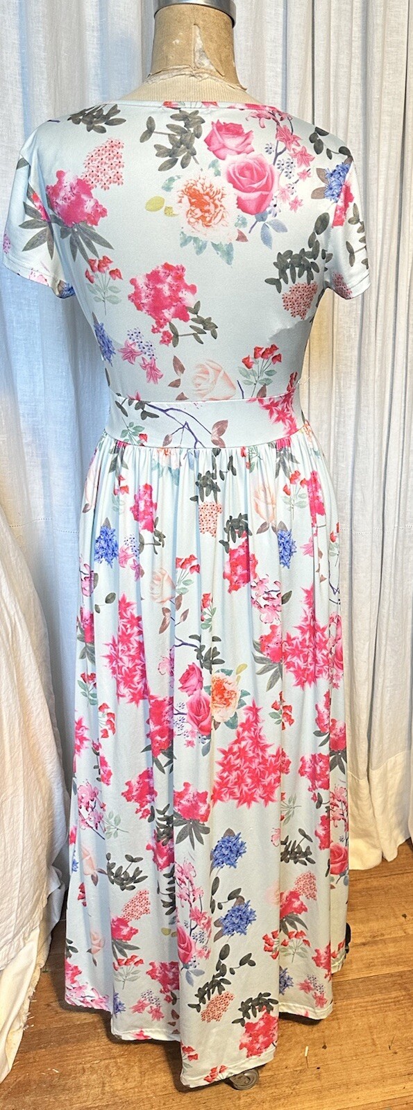 Ouges Womens S Sleeve Long Floral Jersey Dress Sz… - image 4