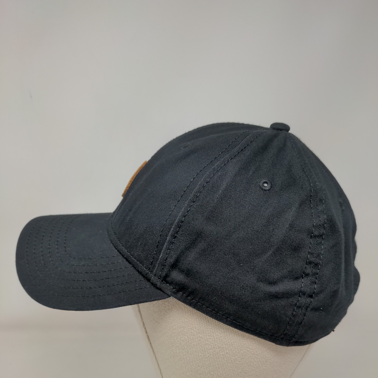 Timberland Leather Patch Strapback Hat Black OSFM… - image 3