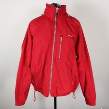 Schott leichte Fliegerjacke Herren L rot relaxed Kapuze Netzfutter Full Zip