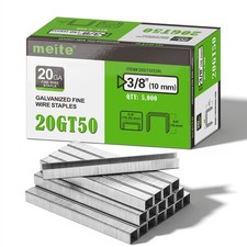 5000 Counts meite T50 Staples Galvanized 20 Gauge 3/8" Crown 3/8" 10 mm Length