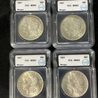 (4X) Morgan Silver Dollars 1921 MS 63 ICG $1 Silver