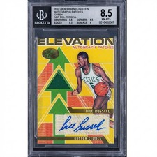 Bill Russell 2007-2008 Bowman Elevation Auto Patch Green 2 of 5 PSA 8.5