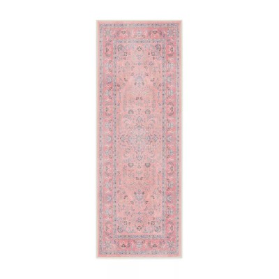 Ruggable 2'x7' Washable Bridgerton Debutante Dream Runner Rug Rose