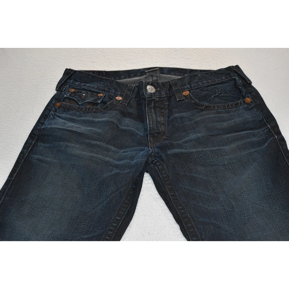 Pantalones de mezclilla True Religion vintage para hombre talla 38 x 30 arco iris Ricky holgados calce suelto Y2K Foto 3 de 4