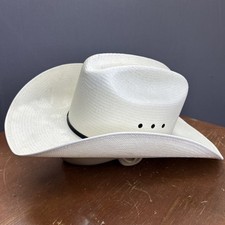 Vintage Stetson XXXX 4X Straw Western Cowboy Hat Leather Sweatband USA