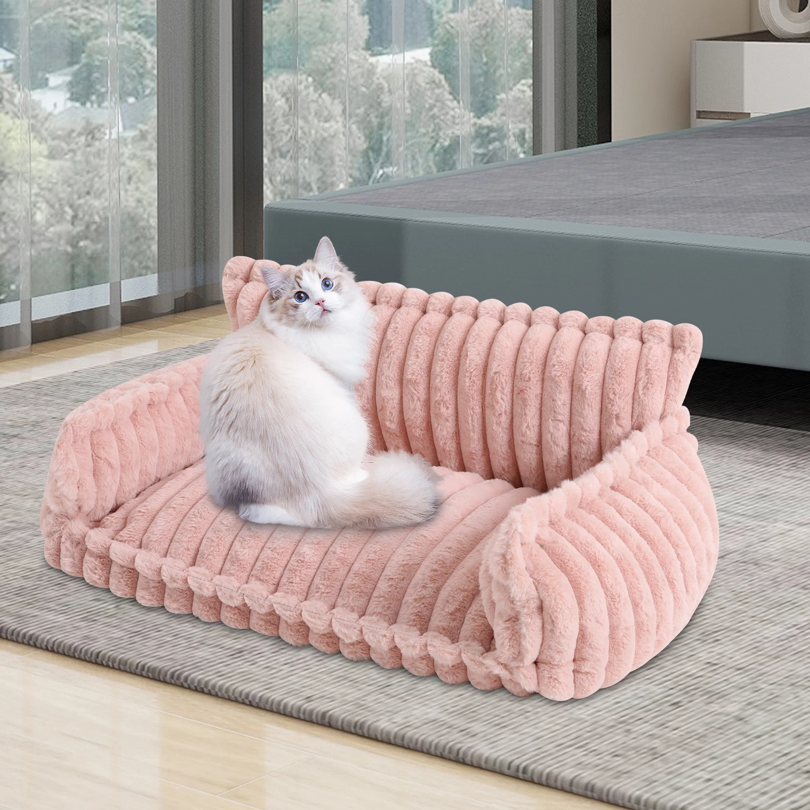 Removable Washable Pet Couch w/ Pillow Dog Bed Cat Bed（＜45cm Length＜15kg Weight）