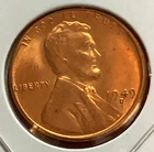 1949-D Lincoln Wheat Cent Penny GEM RED BU From an Original Bank Roll