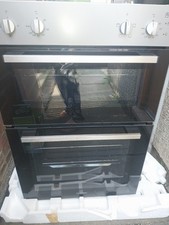 Indesit Built-In Electric Double Oven 2 Ovens Grill Knob Controls Black/Silver