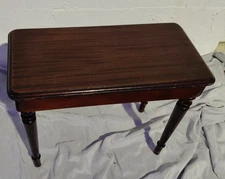 Nice Vintage Mahogany Organ Piano Bench With Flip Top Storage Compartment