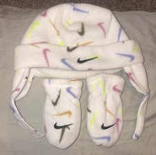 Nike Baby Boys And Baby Girls And Toddlers Fleece Trapper Hat And Mittens Set