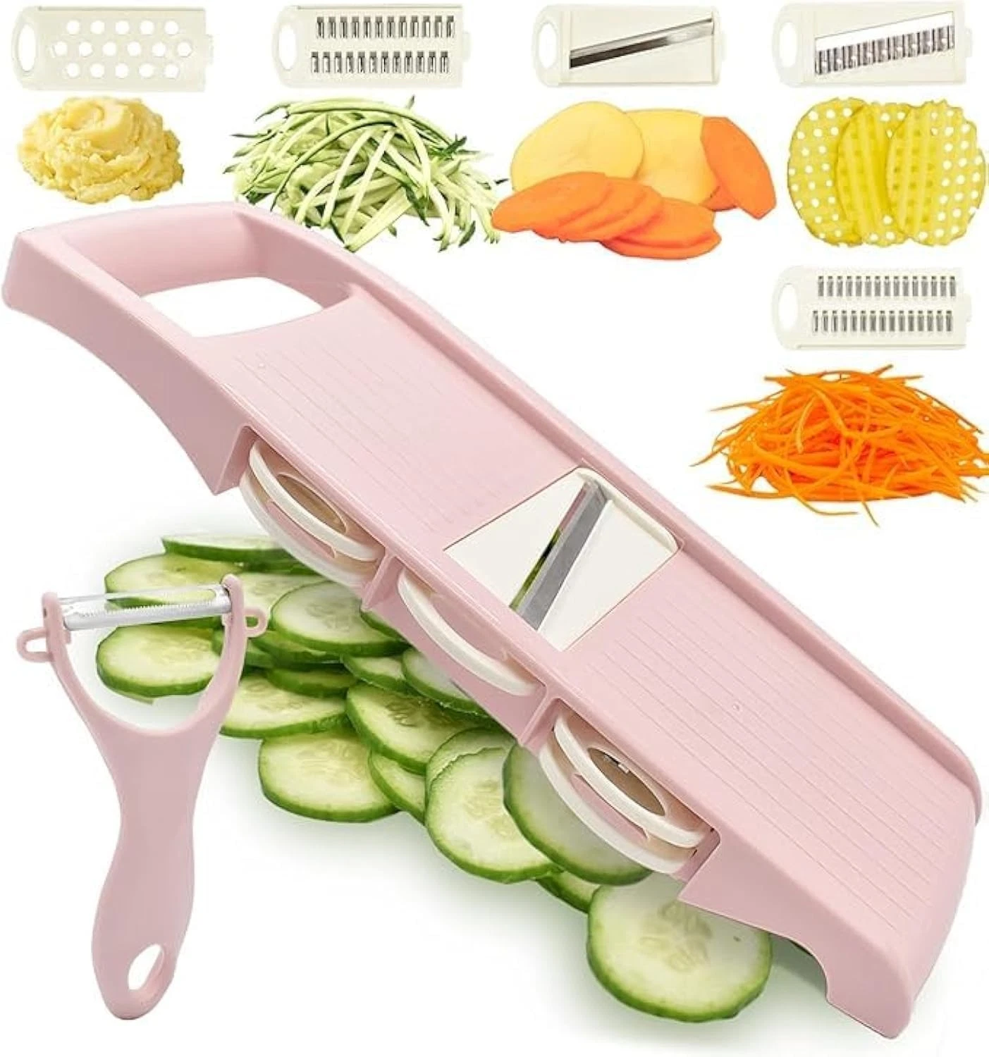Mandoline Slicer for Kitchen Slicer Vegetable Cutter 5 In 1 Veggie Slicer Pot...