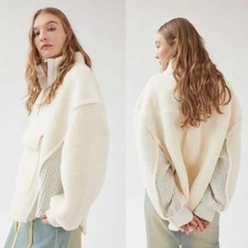 Urban Outfitters BDG Women's Oversized Kas Sherpa Pieced Sweatshirt Size XS